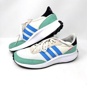 Adidas Women's Blue and White Sneakers